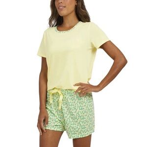 Lands' End Yellow and Green Knit Pajama Set